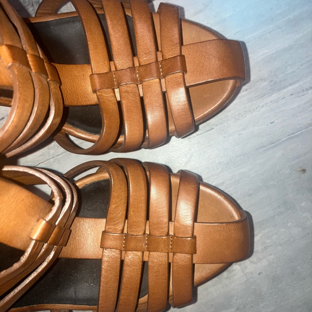YSL Tan Strappy Sandals - Tribute Sandals